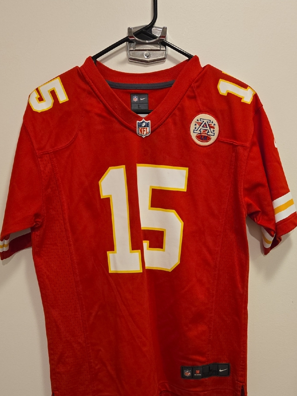 Mahomes NFL Red Jersey with Gray and White Accents